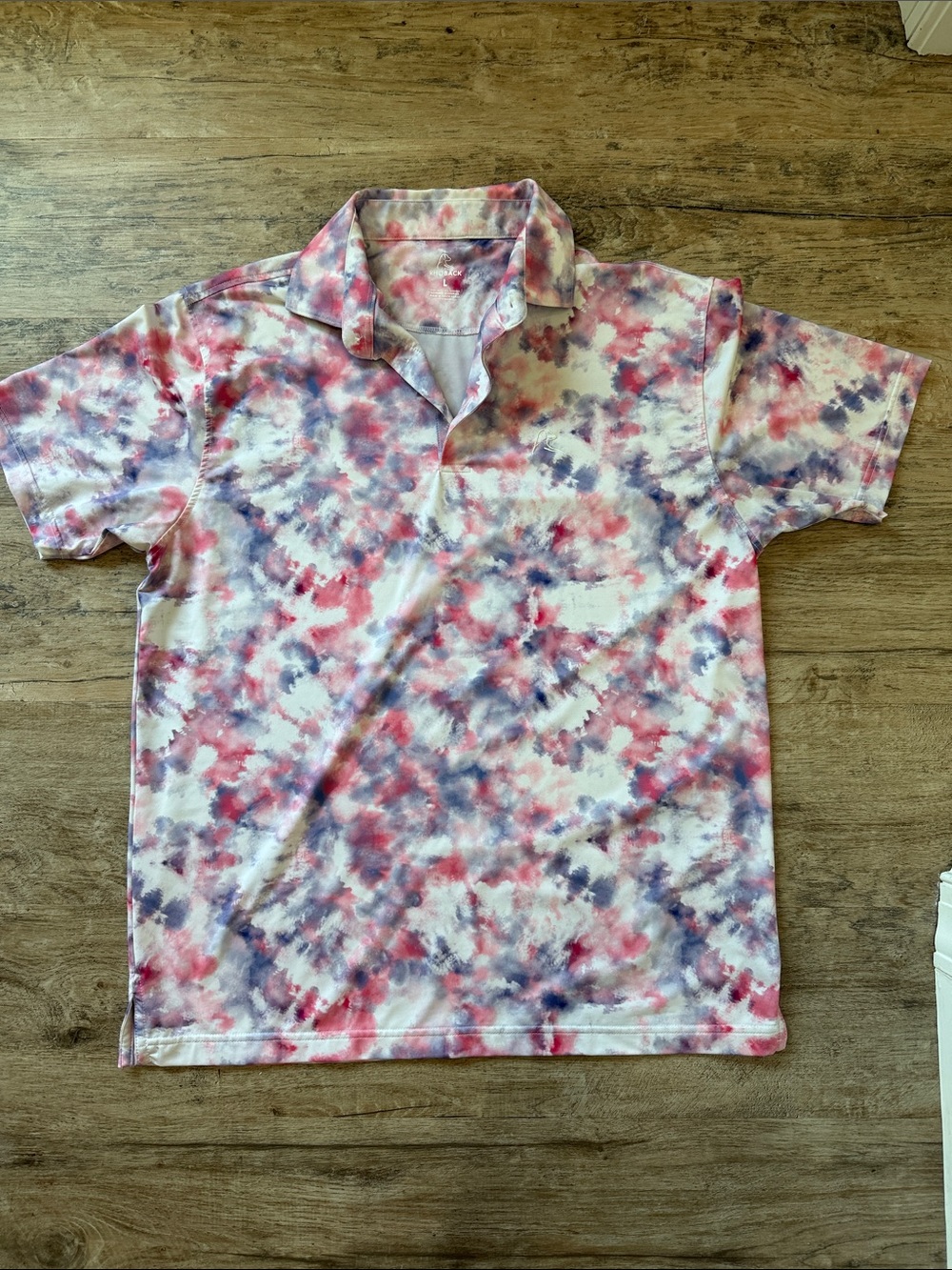 Rhoback Tie-Dye Polo Shirt - Red, White & Blue